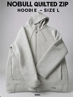 NOBULL Quilted Light Gray Full-Zip Jacket